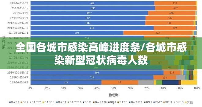 全国各城市感染高峰进度条/各城市感染新型冠状病毒人数