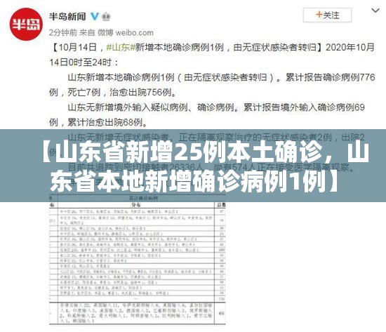 【山东省新增25例本土确诊，山东省本地新增确诊病例1例】