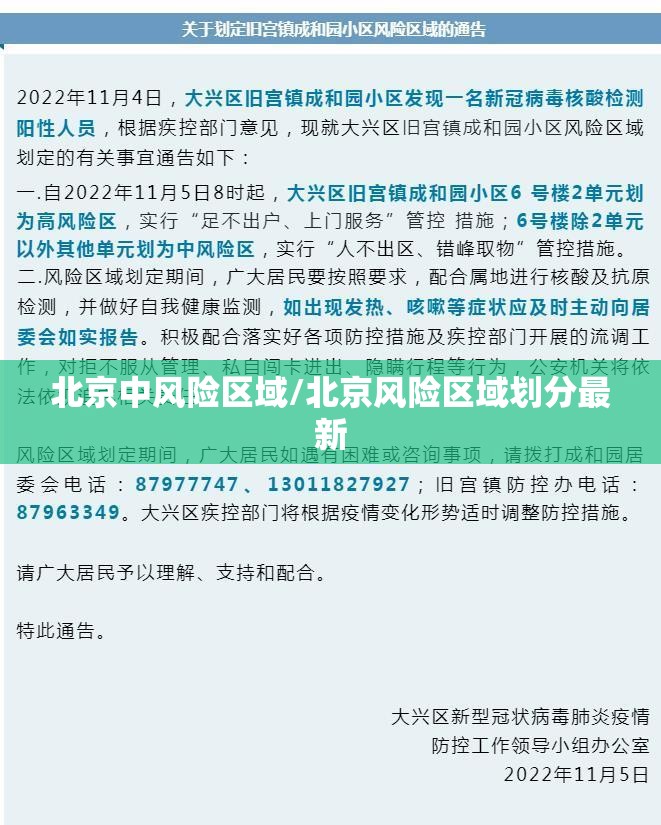 北京中风险区域/北京风险区域划分最新