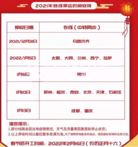 【2022快递停运时间，21021年快递停运】