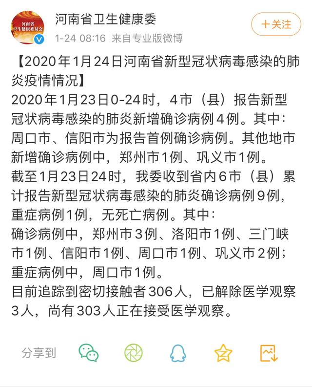河南新增新型肺炎/河南新增新型肺炎病例