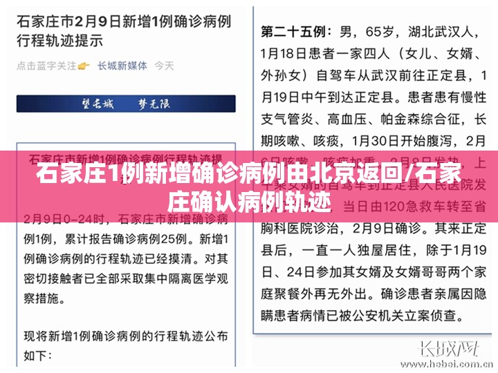 石家庄1例新增确诊病例由北京返回/石家庄确认病例轨迹