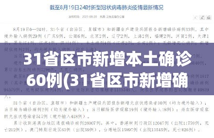 31省区市新增本土确诊60例(31省区市新增确诊101例 其中本土98例)