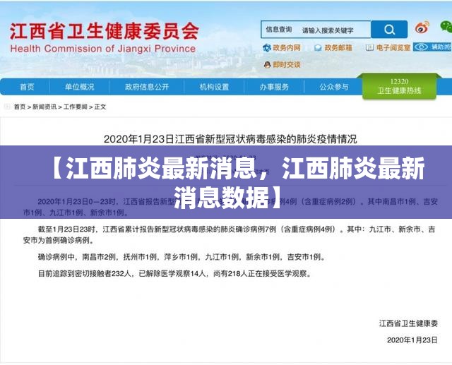 【江西肺炎最新消息，江西肺炎最新消息数据】