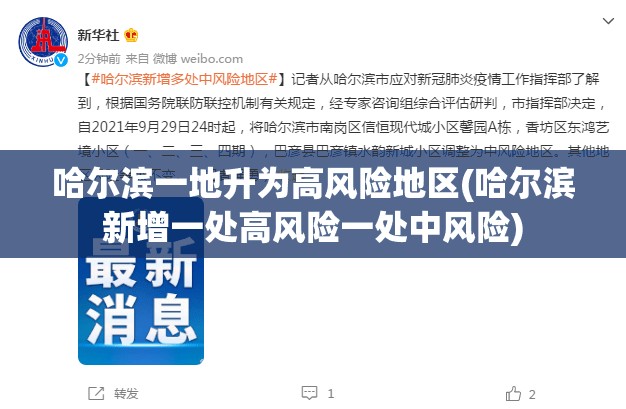哈尔滨一地升为高风险地区(哈尔滨新增一处高风险一处中风险)