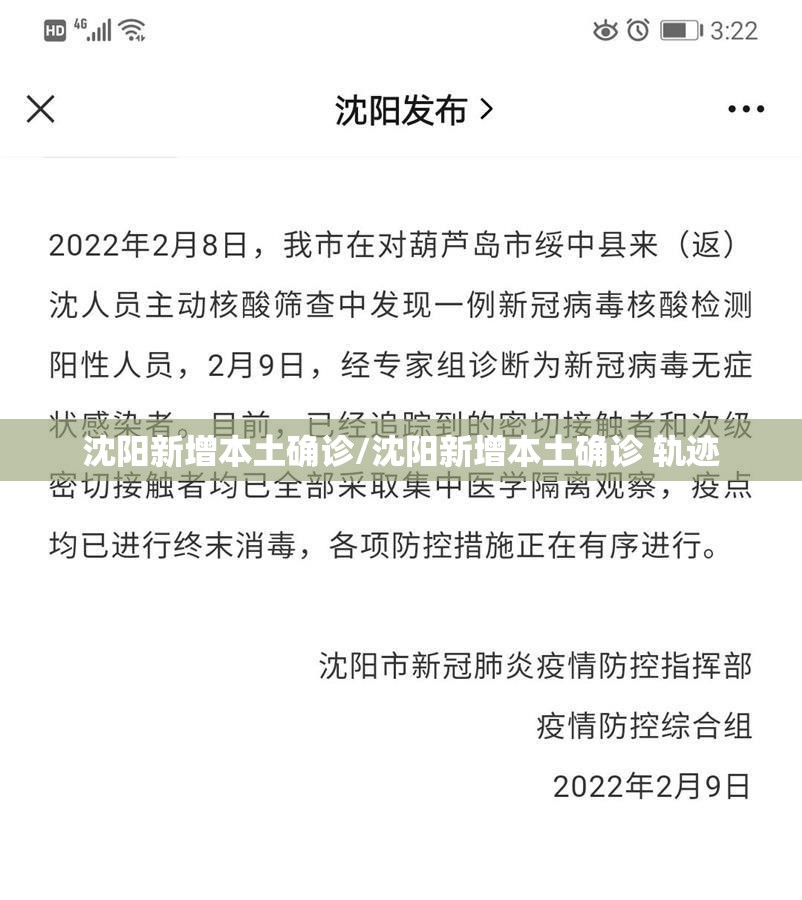 沈阳新增本土确诊/沈阳新增本土确诊 轨迹