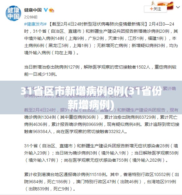 31省区市新增病例8例(31省份新增病例)