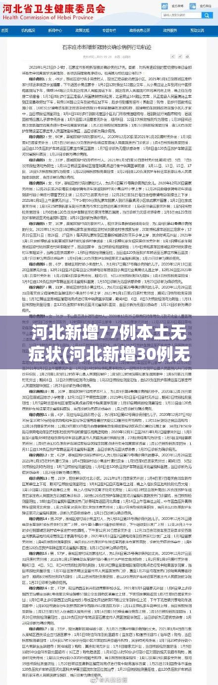 河北新增77例本土无症状(河北新增30例无症状感染者)