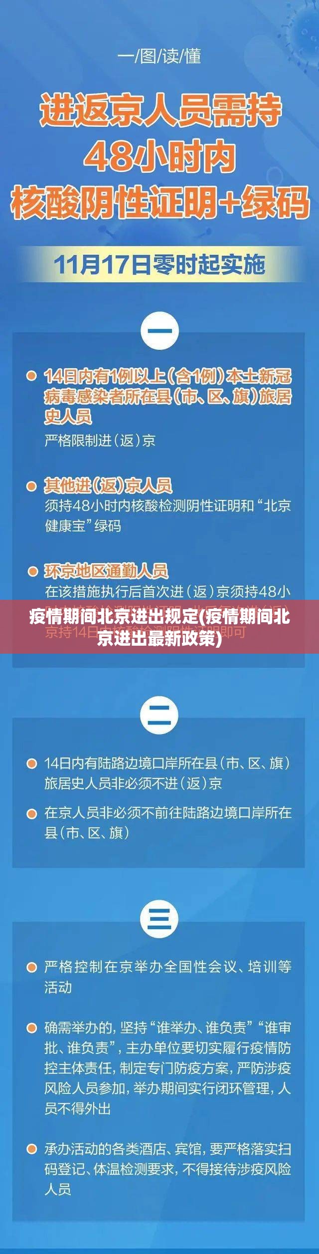 疫情期间北京进出规定(疫情期间北京进出最新政策)