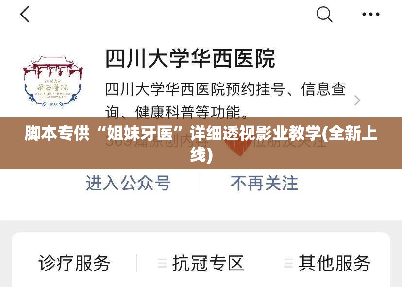 脚本专供“姐妹牙医”详细透视影业教学(全新上线)