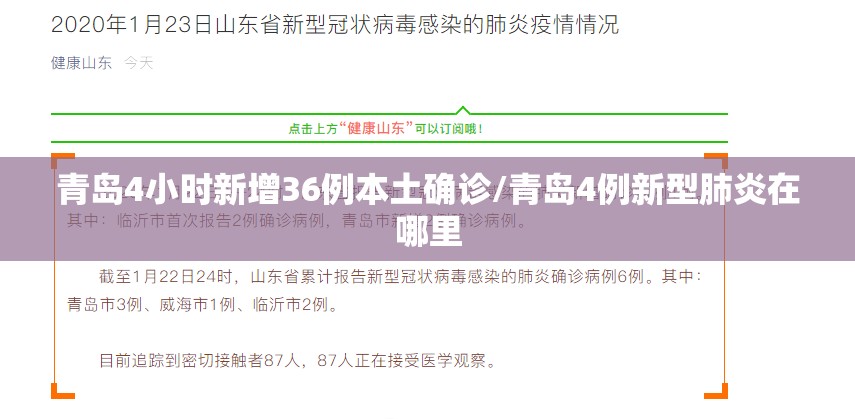 青岛4小时新增36例本土确诊/青岛4例新型肺炎在哪里