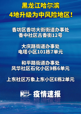 哈尔滨一地调整为中风险(哈尔滨两地调整为中风险1)