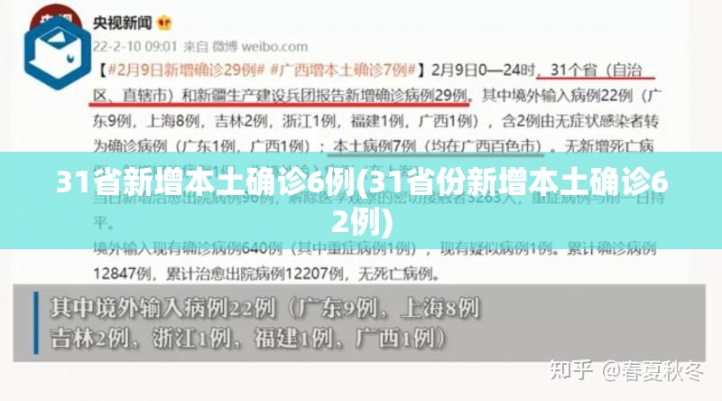 31省新增本土确诊6例(31省份新增本土确诊62例)