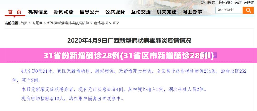 31省份新增确诊28例(31省区市新增确诊28例l)