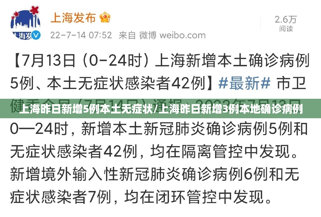 上海昨日新增5例本土无症状/上海昨日新增3例本地确诊病例
