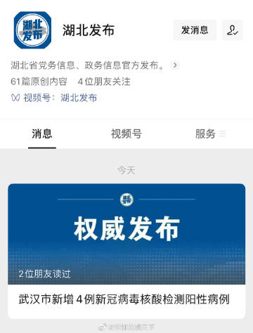 【武汉新增4例阳性，武汉新增4例肺炎病例a】