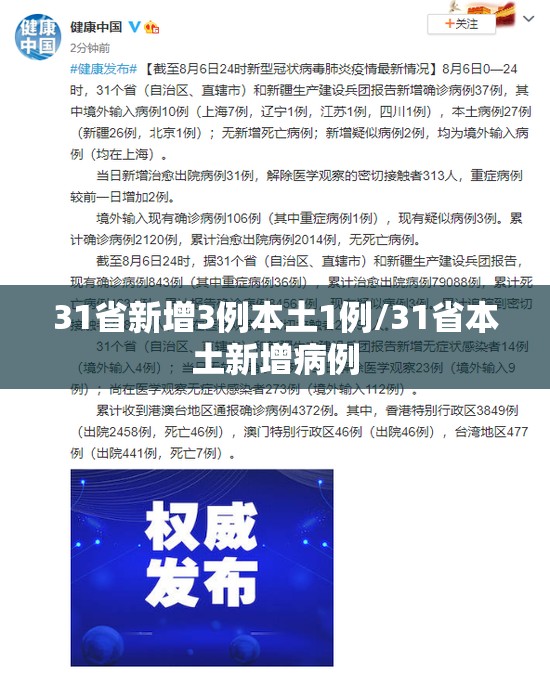 31省新增3例本土1例/31省本土新增病例