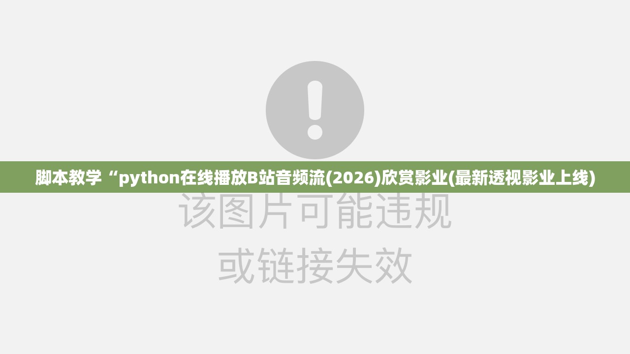 脚本教学“python在线播放B站音频流(2026)欣赏影业(最新透视影业上线)