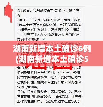 湖南新增本土确诊6例(湖南新增本土确诊55例)