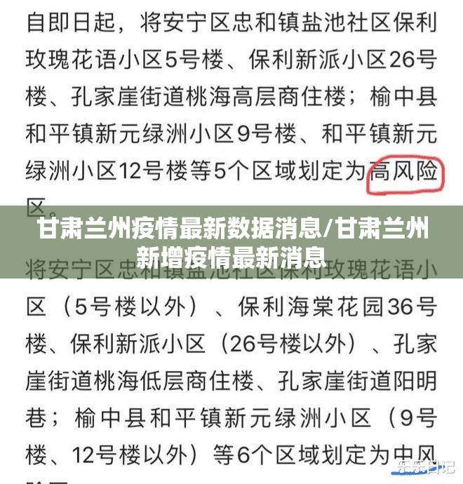 甘肃兰州疫情最新数据消息/甘肃兰州新增疫情最新消息