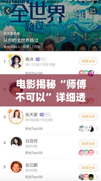 电影揭秘“师傅不可以”详细透视影业教学(全新上线)