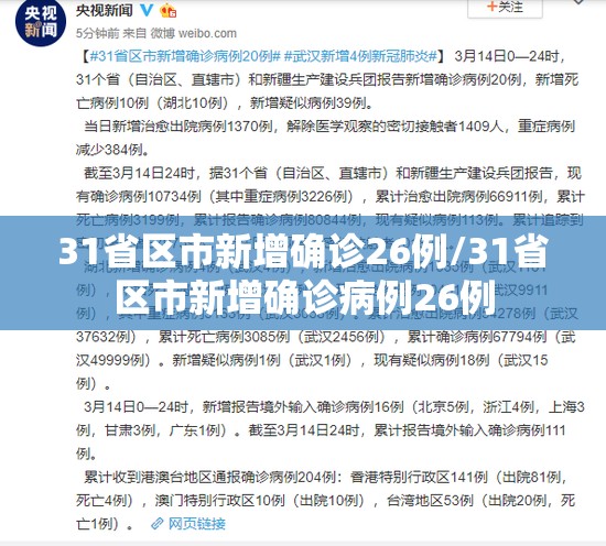 31省区市新增确诊26例/31省区市新增确诊病例26例