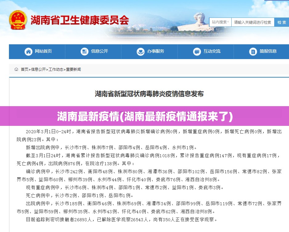 湖南最新疫情(湖南最新疫情通报来了)
