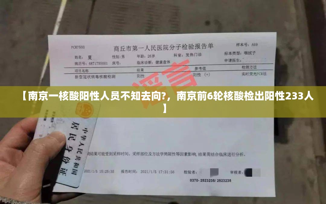 【南京一核酸阳性人员不知去向?，南京前6轮核酸检出阳性233人】