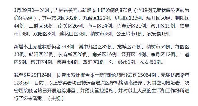 【长春12小时内新增本土确诊730例，长春新增12例确诊 详情公布】