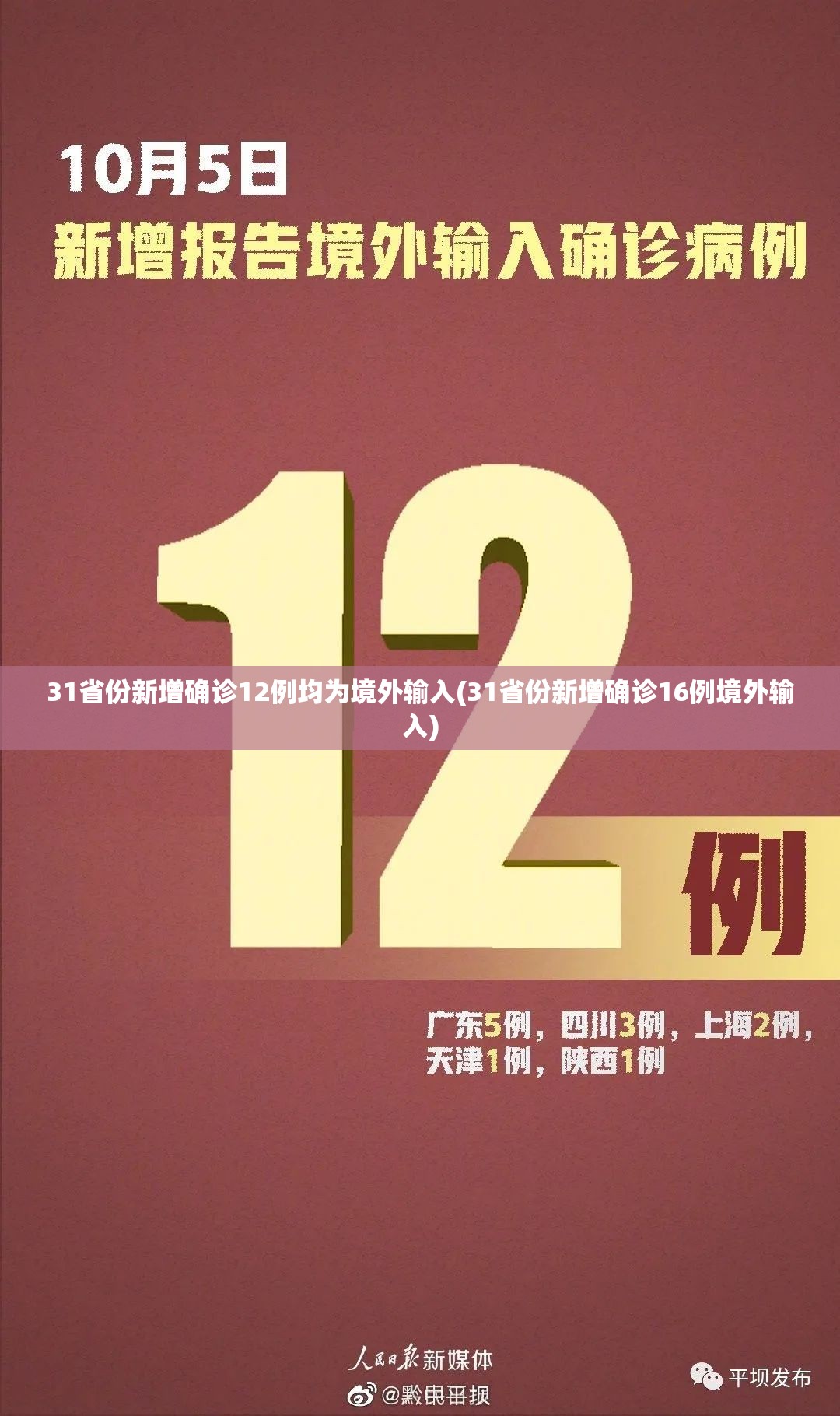 31省份新增确诊12例均为境外输入(31省份新增确诊16例境外输入)