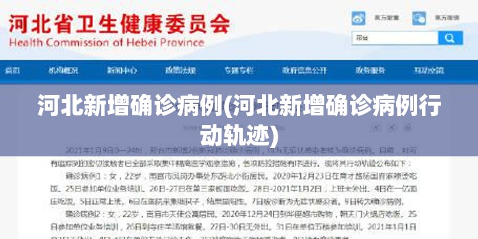 河北新增确诊病例(河北新增确诊病例行动轨迹)