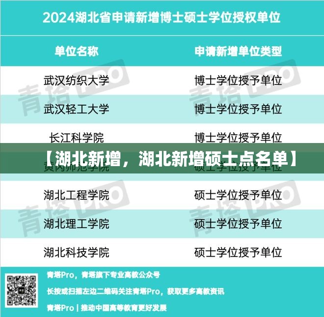 【湖北新增，湖北新增硕士点名单】
