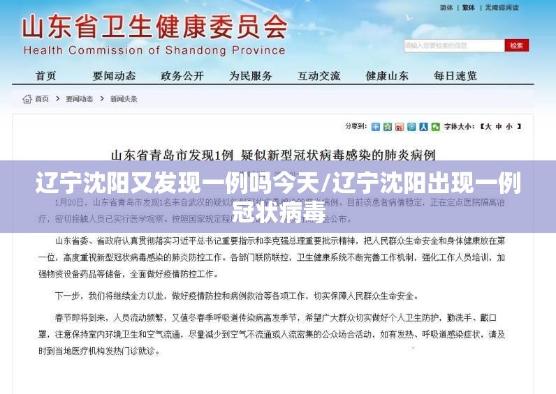 辽宁沈阳又发现一例吗今天/辽宁沈阳出现一例冠状病毒