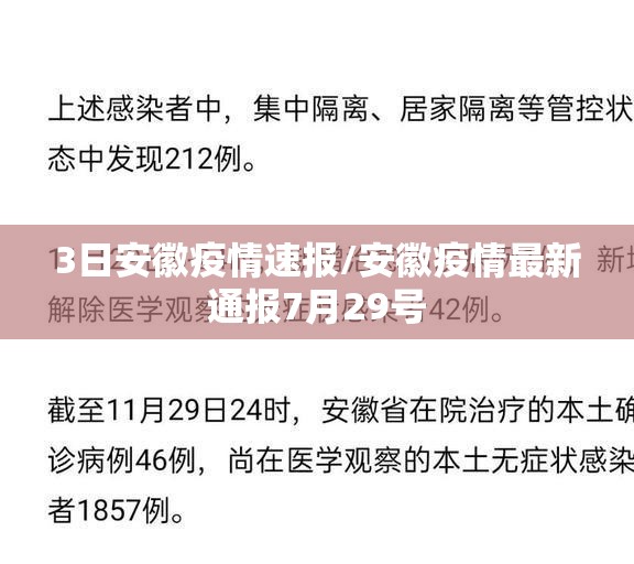 3日安徽疫情速报/安徽疫情最新通报7月29号