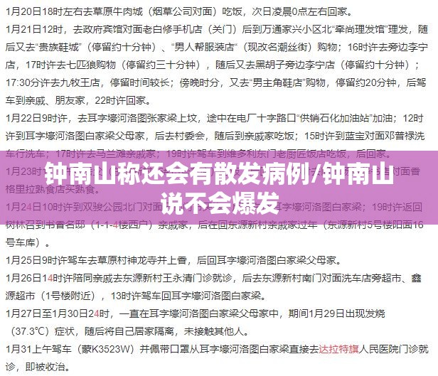 钟南山称还会有散发病例/钟南山说不会爆发