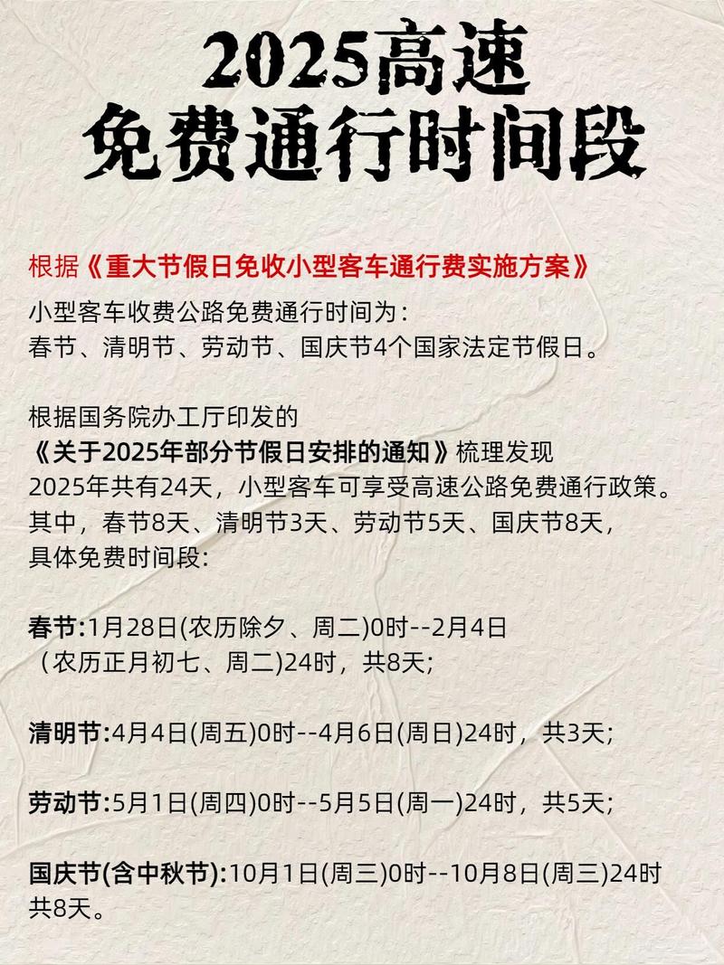 【十月一高速免费几天，2025高速免费时间表】