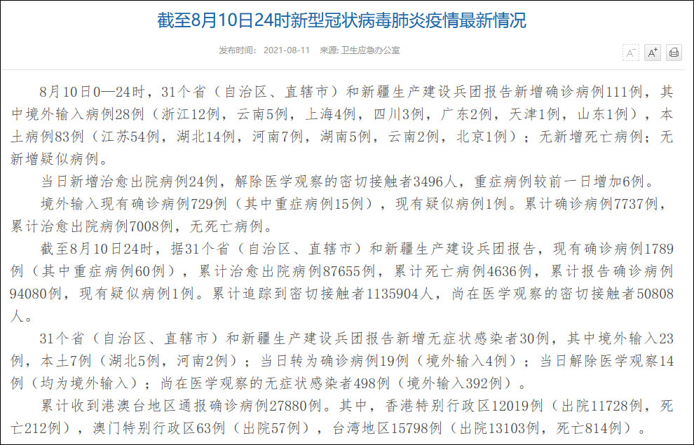31省新增本土确诊38例(31省新增本土病例83例)